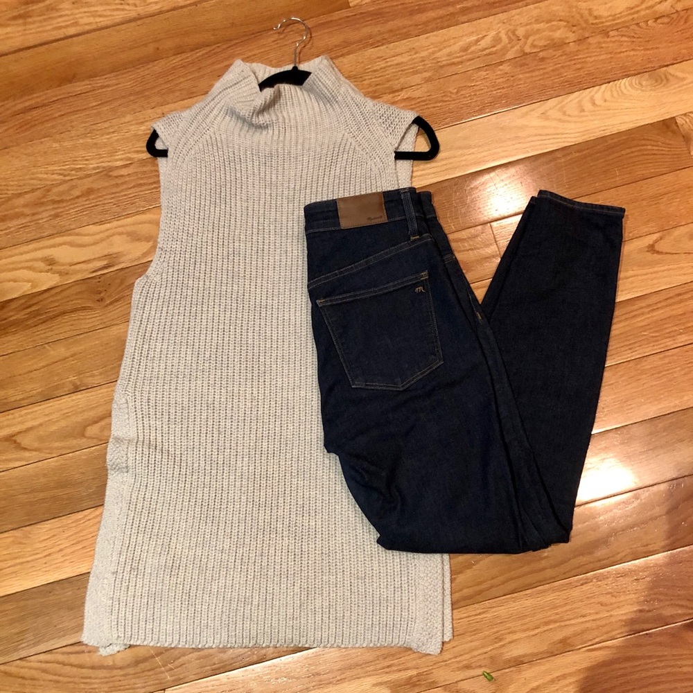 Aritzia Wilfred Gray Wool Tunic Sweater